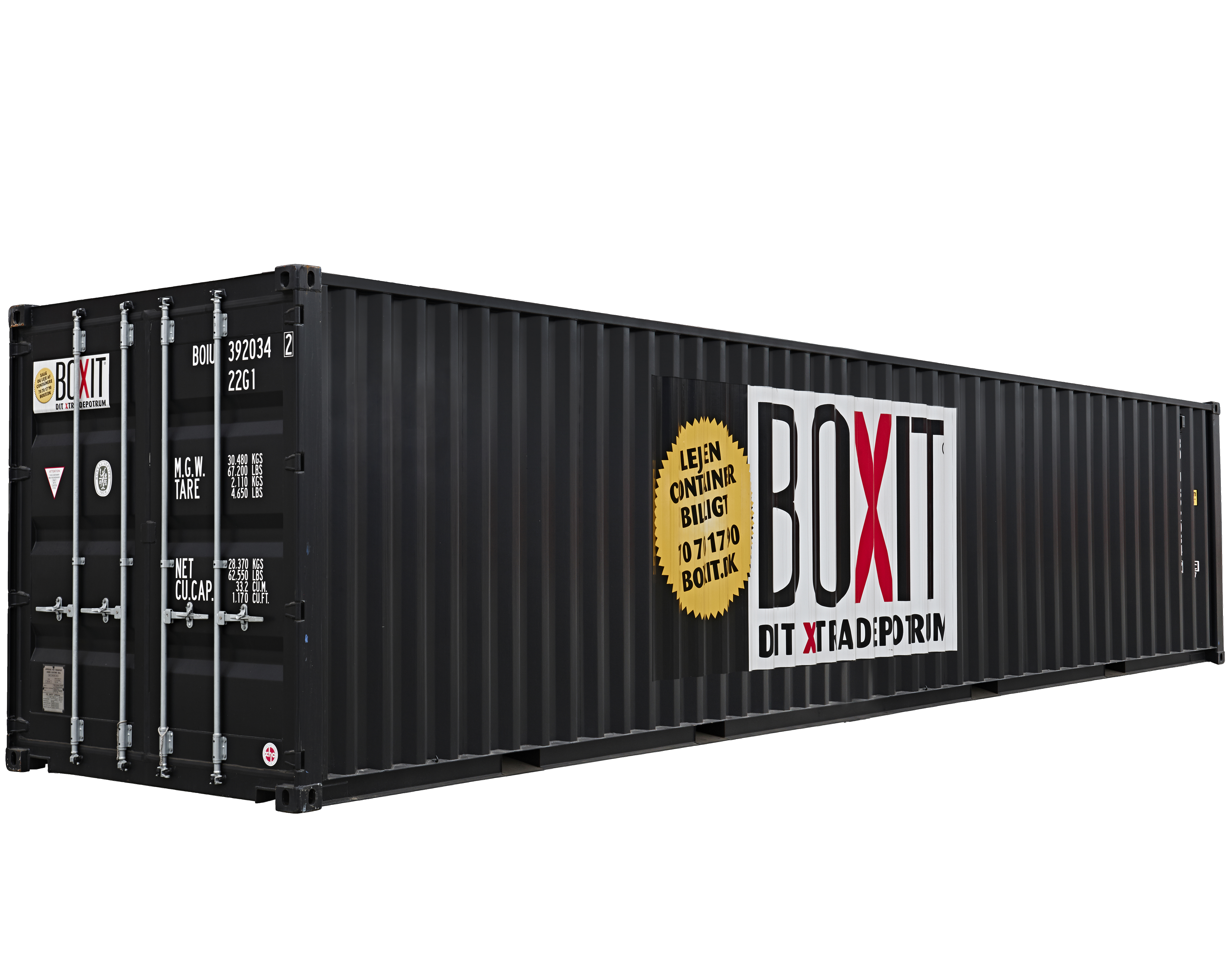 Standard container 40 fot i svart 